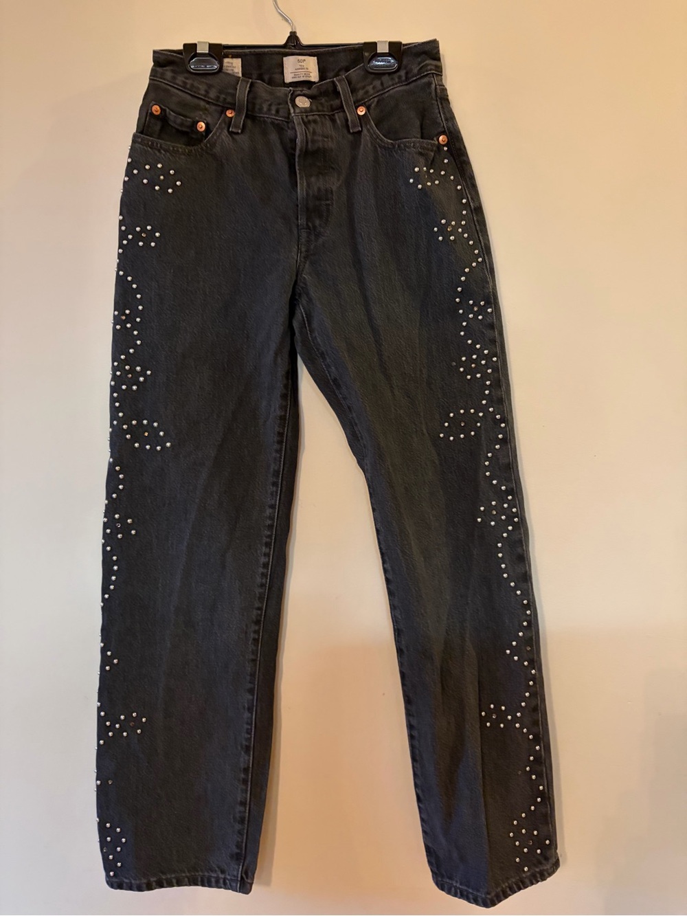 Levi’s Premium 501 '90s Bejeweled Studded Rhinestone Jeans women’s size 24x30.